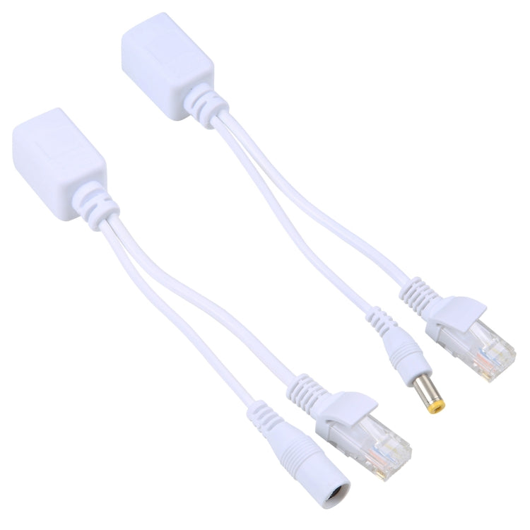 Bộ Cáp 2 trong 1 Bộ Tiêm POE RJ45 Và Bộ Tách Với Jack DC 2.1x 5.5mm Cái & Đực, 2.1x 5.5mm Cái
