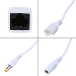 Bộ Cáp 2 trong 1 Bộ Tiêm POE RJ45 Và Bộ Tách Với Jack DC 2.1x 5.5mm Cái & Đực, 2.1x 5.5mm Cái