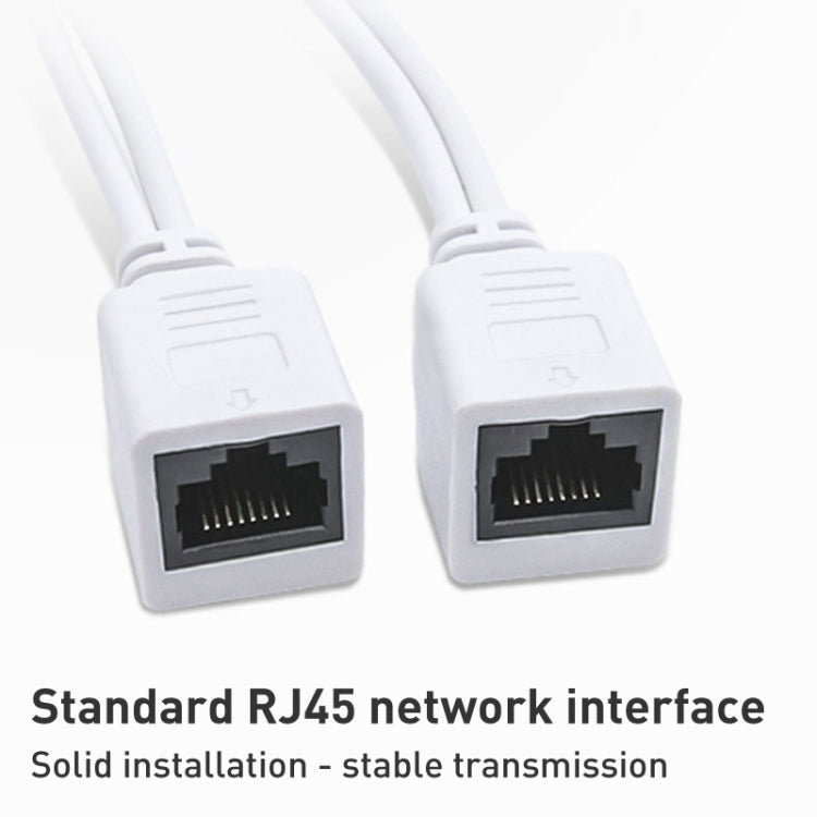 Bộ Cáp 2 trong 1 Bộ Tiêm POE RJ45 Và Bộ Tách Với Jack DC 2.1x 5.5mm Cái & Đực, 2.1x 5.5mm Cái