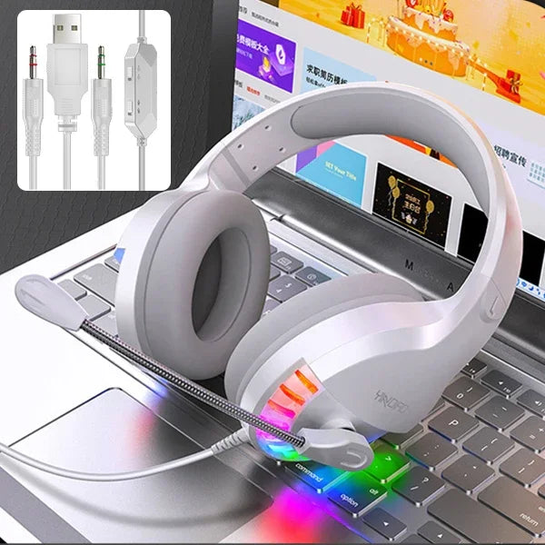 Tai nghe chơi game có dây chụp tai YINDIAO Q2, có mic, phiên bản: Dual 3.5mm + USB, Q2 Dual 3.5mm + USB (Trắng)