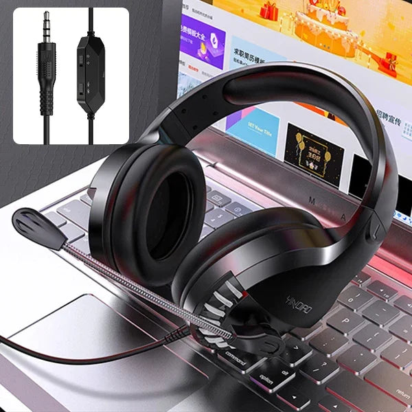 Tai nghe chơi game có dây chụp tai YINDIAO Q2, có mic, phiên bản: 3.5mm đơn, Q2 3.5mm đơn (Đen)