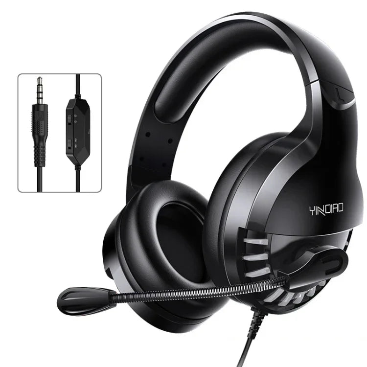 Tai nghe chơi game có dây chụp tai YINDIAO Q2, có mic, phiên bản: 3.5mm đơn, Q2 3.5mm đơn (Đen)