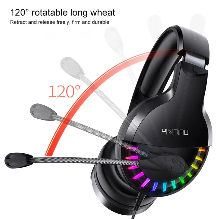 Tai nghe chơi game có dây chụp tai YINDIAO Q2, có mic, phiên bản: 3.5mm đơn, Q2 3.5mm đơn (Đen)