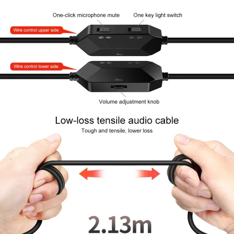 Tai nghe chơi game có dây chụp tai YINDIAO Q2, có mic, phiên bản: 3.5mm đơn, Q2 3.5mm đơn (Đen)