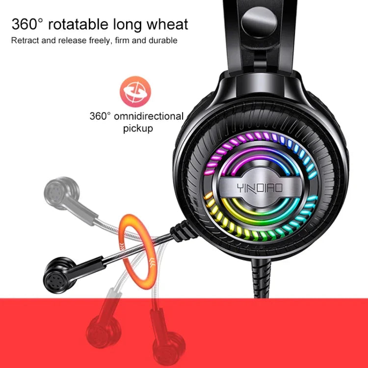 Tai nghe chơi game có dây chụp tai YINDIAO Q4, có mic, phiên bản: Dual 3.5mm + USB, Q4 (Đen), Q4 (Trắng)