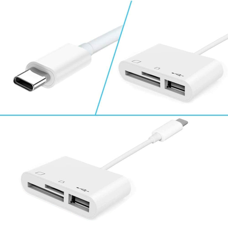 Đầu đọc camera 3 trong 1 USB-C / Type-C đực sang SD + TF + USB cái, NK103TC