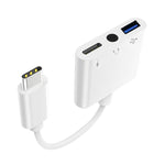 Bộ chuyển đổi OTG 3 trong 1 USB-C / Type-C đực sang Type-C + USB + 3.5mm cái