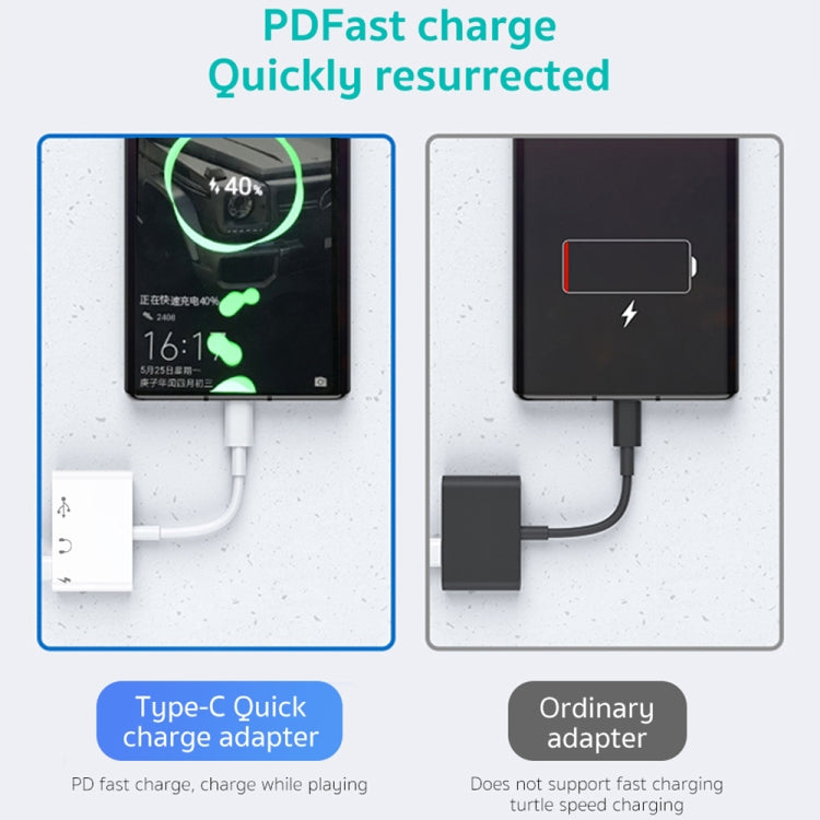 Bộ chuyển đổi OTG 3 trong 1 USB-C / Type-C đực sang Type-C + USB + 3.5mm cái