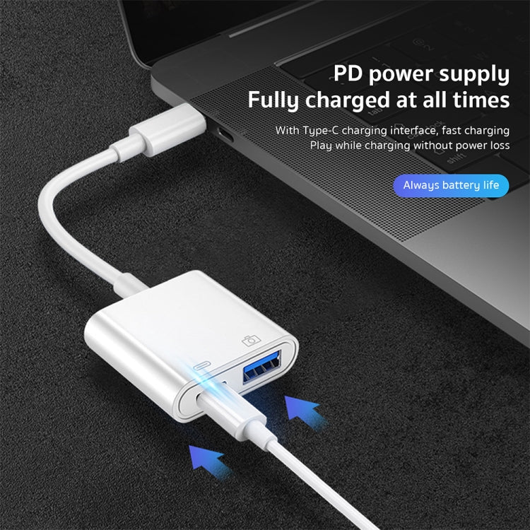 Bộ chuyển đổi camera 2 trong 1 USB-C / Type-C đực sang Type-C + USB cái, S-211