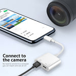 Bộ chuyển đổi camera 2 trong 1 USB-C / Type-C đực sang Type-C + USB cái, S-211