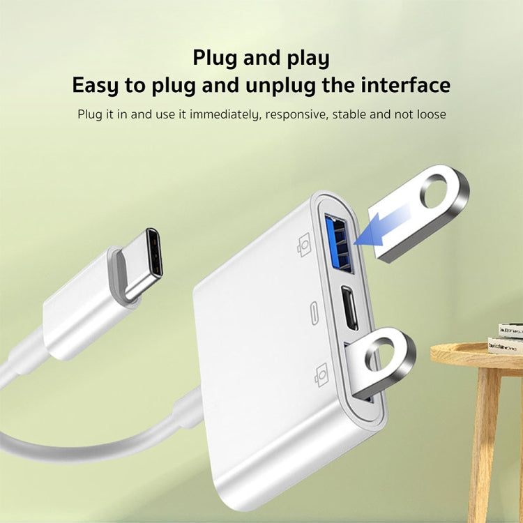 Bộ chuyển đổi camera S-202 3 trong 1 USB-C / Type-C đực sang Type-C + 2 x USB cái, S-202
