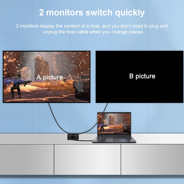 Bộ chuyển đổi video 2 trong 1 ST0003 8K HDMI Switcher hai chiều, 8K 60Hz Màu đen
