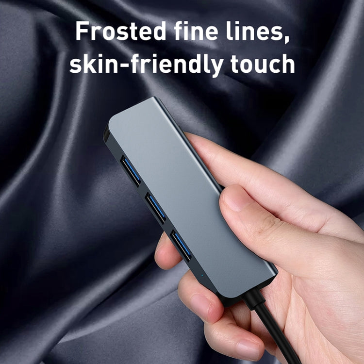 Bộ chuyển đổi HUB USB 5 trong 1 sang USB3.0+USB2.0x3+USB-C / Type-C, chiều dài cáp: 10cm, BYL-2301U