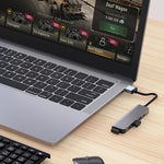 Bộ chuyển đổi HUB USB 5 trong 1 sang USB3.0+USB2.0x3+USB-C / Type-C, chiều dài cáp: 10cm, BYL-2301U