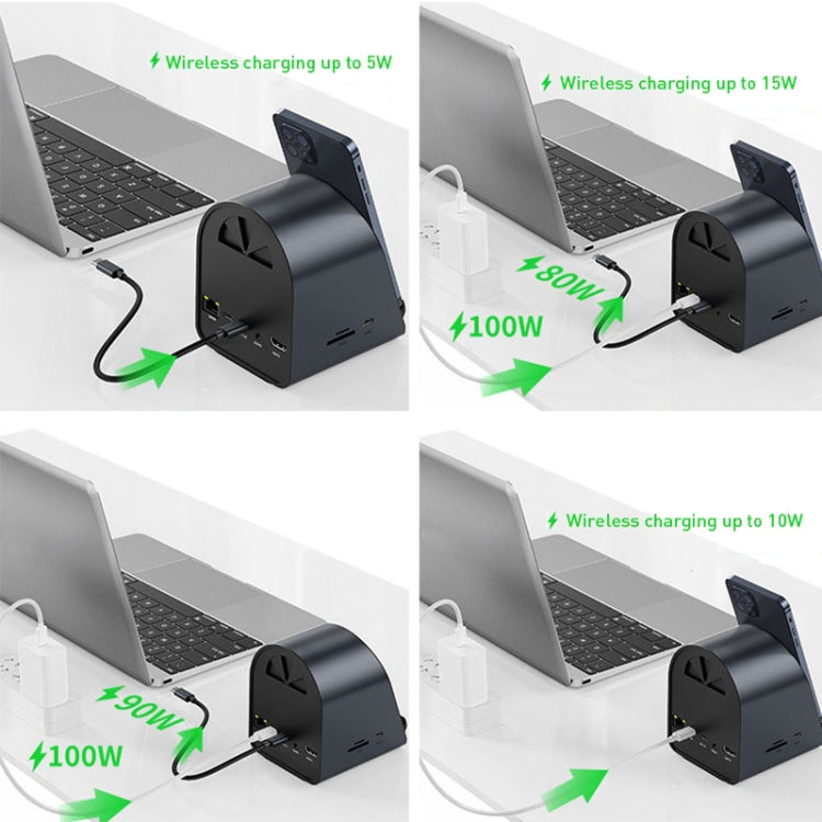 Bộ chuyển đổi HUB USB-C / Type-C 10 trong 1 BYL-2211, hỗ trợ sạc điện thoại, BYL-2211
