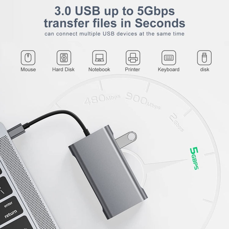 Bộ chuyển đổi HUB USB-C / Type-C 7 trong 1 sang USB BYL-2111, BYL-2111