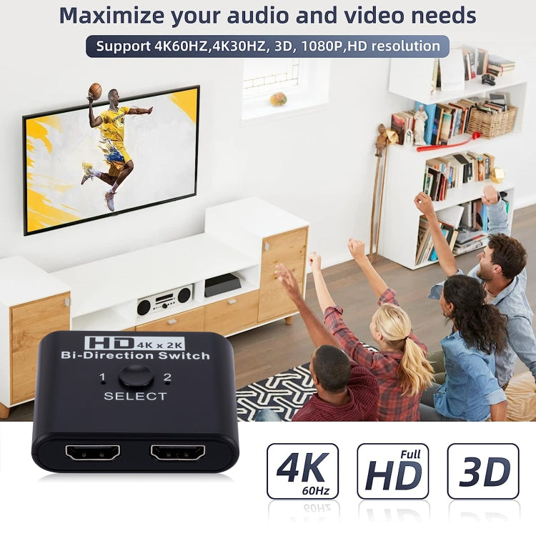 Công tắc HDMI hai chiều 2 trong 1 video HD 4K, SL