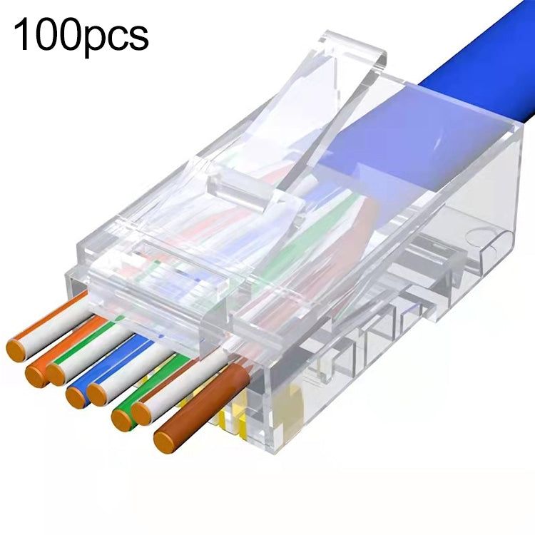 100 Cái / Gói Đầu Nối Cat5e RJ45 Không Chắn Băng Qua Modular Plug, Mạ Vàng: 3u, Cat5e Không Chắn Băng Qua