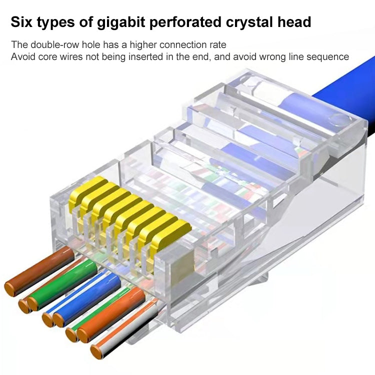 100 Cái / Gói Đầu Nối Cat5e RJ45 Không Chắn Băng Qua Modular Plug, Mạ Vàng: 3u, Cat5e Không Chắn Băng Qua