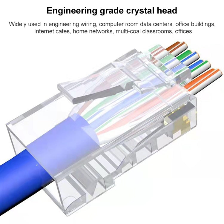 100 Cái / Gói Đầu Nối Cat5e RJ45 Không Chắn Băng Qua Modular Plug, Mạ Vàng: 3u, Cat5e Không Chắn Băng Qua