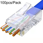 100 cái / Gói Đầu nối RJ45 Cat6e không che chắn Pass Through, Cat6e không che chắn Pass Through