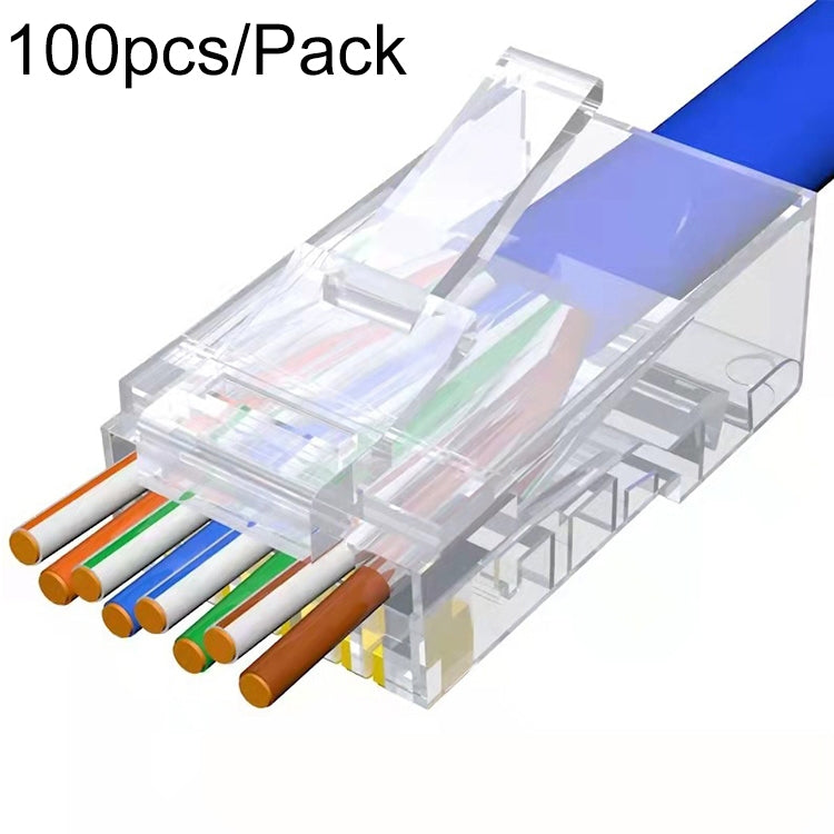 100 cái / Gói Đầu nối RJ45 Cat6e không che chắn Pass Through, Cat6e không che chắn Pass Through
