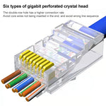 100 cái / Gói Đầu nối RJ45 Cat6e không che chắn Pass Through, Cat6e không che chắn Pass Through