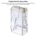 100 cái / Gói Đầu nối RJ45 Cat6e không che chắn Pass Through, Cat6e không che chắn Pass Through