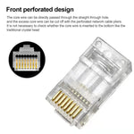 100 cái đầu nối RJ45 Cat5e có chắn, Cat5e chắn có lỗ xuyên qua