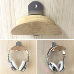 Giá đỡ tai nghe gắn tường bằng thép không gỉ hình vuông + gỗ tự nhiên, PC2920A, PC2920B