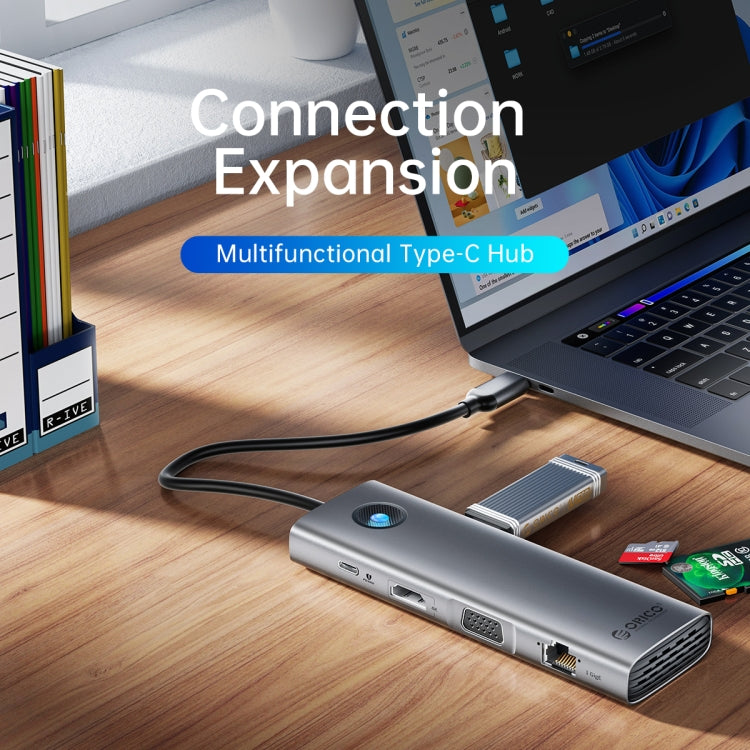 Dock đa chức năng ORICO PW11-8PC Type-C / USB-C 8 trong 1 tốc độ 5Gbps, PW11-8PC