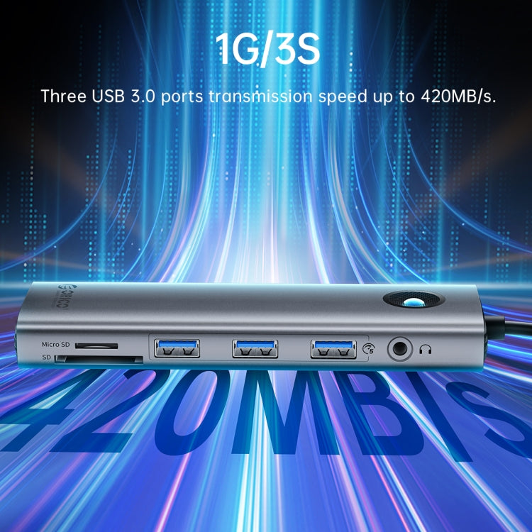 Dock đa chức năng ORICO PW11-8PC Type-C / USB-C 8 trong 1 tốc độ 5Gbps, PW11-8PC