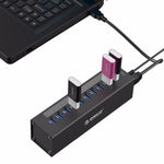 ORICO A3H10 Bộ chia USB 3.0 10 cổng bằng nhôm tốc độ cao với bộ nguồn cho laptop, 10 cổng (Bạc), 10 cổng (Đen)