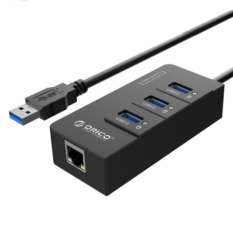 ORICO HR01-U3 Bộ chia USB3.0 3 cổng bằng nhựa ABS với card mạng Ethernet Gigabit RJ45 ngoài 5 Gbps cho laptop / máy tính để bàn / Ultrabook, v.v.