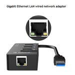ORICO HR01-U3 Bộ chia USB3.0 3 cổng bằng nhựa ABS với card mạng Ethernet Gigabit RJ45 ngoài 5 Gbps cho laptop / máy tính để bàn / Ultrabook, v.v.