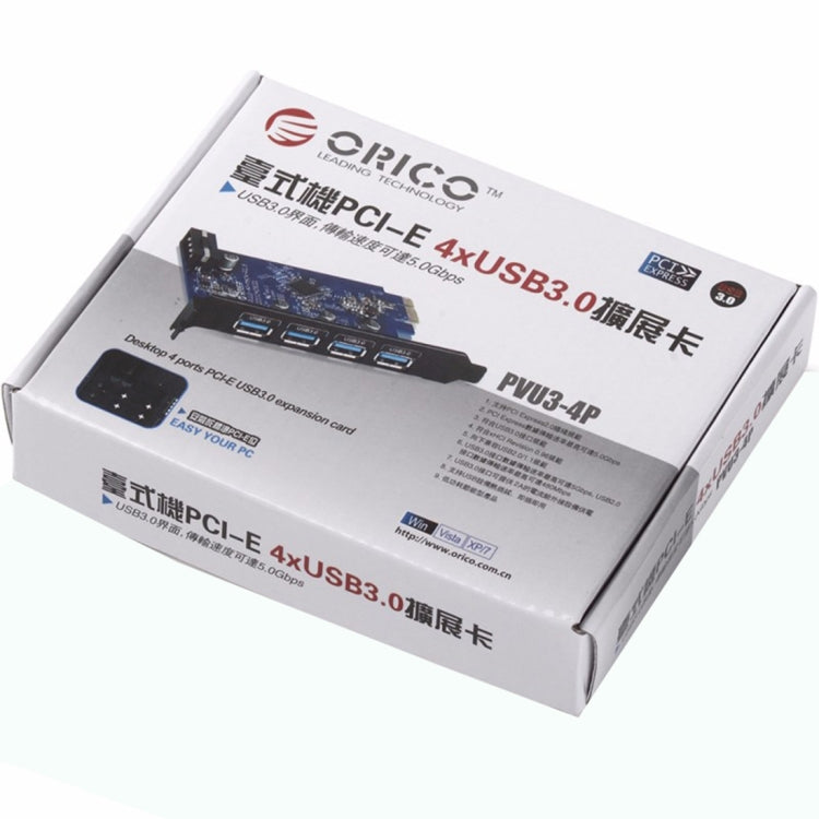 ORICO PVU3-4P Card PCI Express USB3.0 4 cổng cho máy tính để bàn, 4 cổng USB3.0