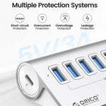 ORICO M3U7 Bộ chia USB 3.2 Gen1 7 cổng hợp kim nhôm 5Gbps với cáp dài 1m, M3U7 1m