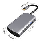 Đế kết nối đa chức năng V217E 7 trong 1 Type C / USB-C sang PD + HDMI + VGA + USB3.0 + UB2.0 + SD / TF, Type-C / USB-C HUB, PD+HDMI+VGA+USB3.0+UB2.0+SD / TF