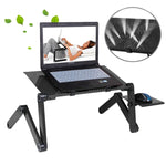 Giá đỡ bàn hợp kim nhôm gập gọn điều chỉnh 360 độ di động kèm tấm lót chuột cho Laptop / Notebook, không có quạt CPU, có tấm lót chuột, có tấm lót chuột (M)