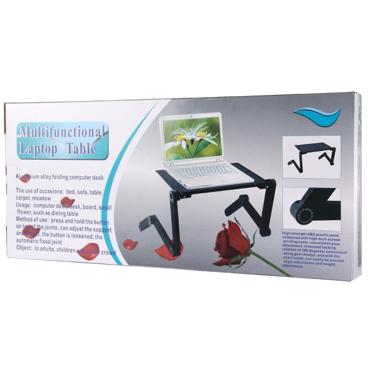 Giá đỡ bàn hợp kim nhôm gập gọn điều chỉnh 360 độ di động kèm tấm lót chuột cho Laptop / Notebook, không có quạt CPU, có tấm lót chuột, có tấm lót chuột (M)