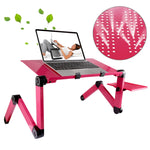 Giá đỡ bàn hợp kim nhôm gập gọn điều chỉnh 360 độ di động kèm tấm lót chuột cho Laptop / Notebook, không có quạt CPU, có tấm lót chuột, có tấm lót chuột (M)