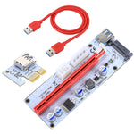 Card mở rộng PCI-E USB 3.0 PCE164P-N06 VER008S từ 1x sang 16x PCI-E, Adapter nguồn SATA 15 chân, nguồn 6 chân + 4 chân, cáp USB 60cm, VER008S màu đỏ