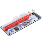 Card mở rộng PCI-E USB 3.0 PCE164P-N06 VER008S từ 1x sang 16x PCI-E, Adapter nguồn SATA 15 chân, nguồn 6 chân + 4 chân, cáp USB 60cm, VER008S màu đỏ
