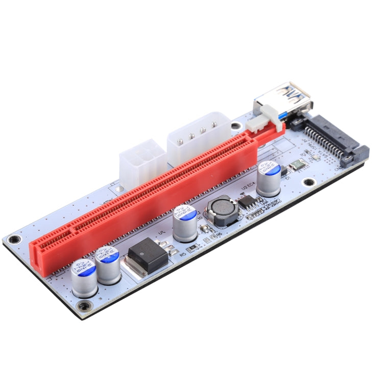 Card mở rộng PCI-E USB 3.0 PCE164P-N06 VER008S từ 1x sang 16x PCI-E, Adapter nguồn SATA 15 chân, nguồn 6 chân + 4 chân, cáp USB 60cm, VER008S màu đỏ