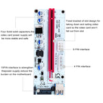 Card mở rộng PCI-E USB 3.0 PCE164P-N06 VER008S từ 1x sang 16x PCI-E, Adapter nguồn SATA 15 chân, nguồn 6 chân + 4 chân, cáp USB 60cm, VER008S màu đỏ