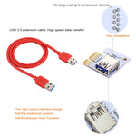 Card mở rộng PCI-E USB 3.0 PCE164P-N06 VER008S từ 1x sang 16x PCI-E, Adapter nguồn SATA 15 chân, nguồn 6 chân + 4 chân, cáp USB 60cm, VER008S màu đỏ