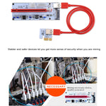 Card mở rộng PCI-E USB 3.0 PCE164P-N06 VER008S từ 1x sang 16x PCI-E, Adapter nguồn SATA 15 chân, nguồn 6 chân + 4 chân, cáp USB 60cm, VER008S màu đỏ