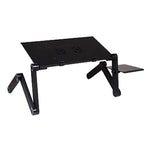 Giá đỡ bàn hợp kim nhôm gập gọn điều chỉnh 360 độ di động kèm hai quạt CPU & tấm lót chuột cho Laptop / Notebook, Kích thước bàn: 420mm x 260mm, 420 x 260mm