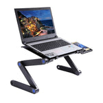 Giá đỡ bàn hợp kim nhôm gập gọn điều chỉnh 360 độ di động kèm hai quạt CPU & tấm lót chuột cho Laptop / Notebook, Kích thước bàn: 420mm x 260mm, 420 x 260mm