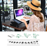 Giá đỡ bàn hợp kim nhôm gập gọn điều chỉnh 360 độ di động kèm hai quạt CPU & tấm lót chuột cho Laptop / Notebook, Kích thước bàn: 480mm x 260mm, 480 x 260mm